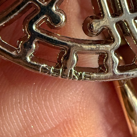 Silver Tone Rhinestone Scroll Monogram Brooch Pin - Picture 5 of 5